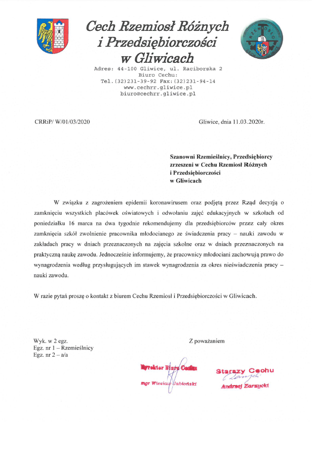 Pilne ! Pismo w sprawie zamknięcia placówek oświatowych i odwołania zajęć w szkołach !