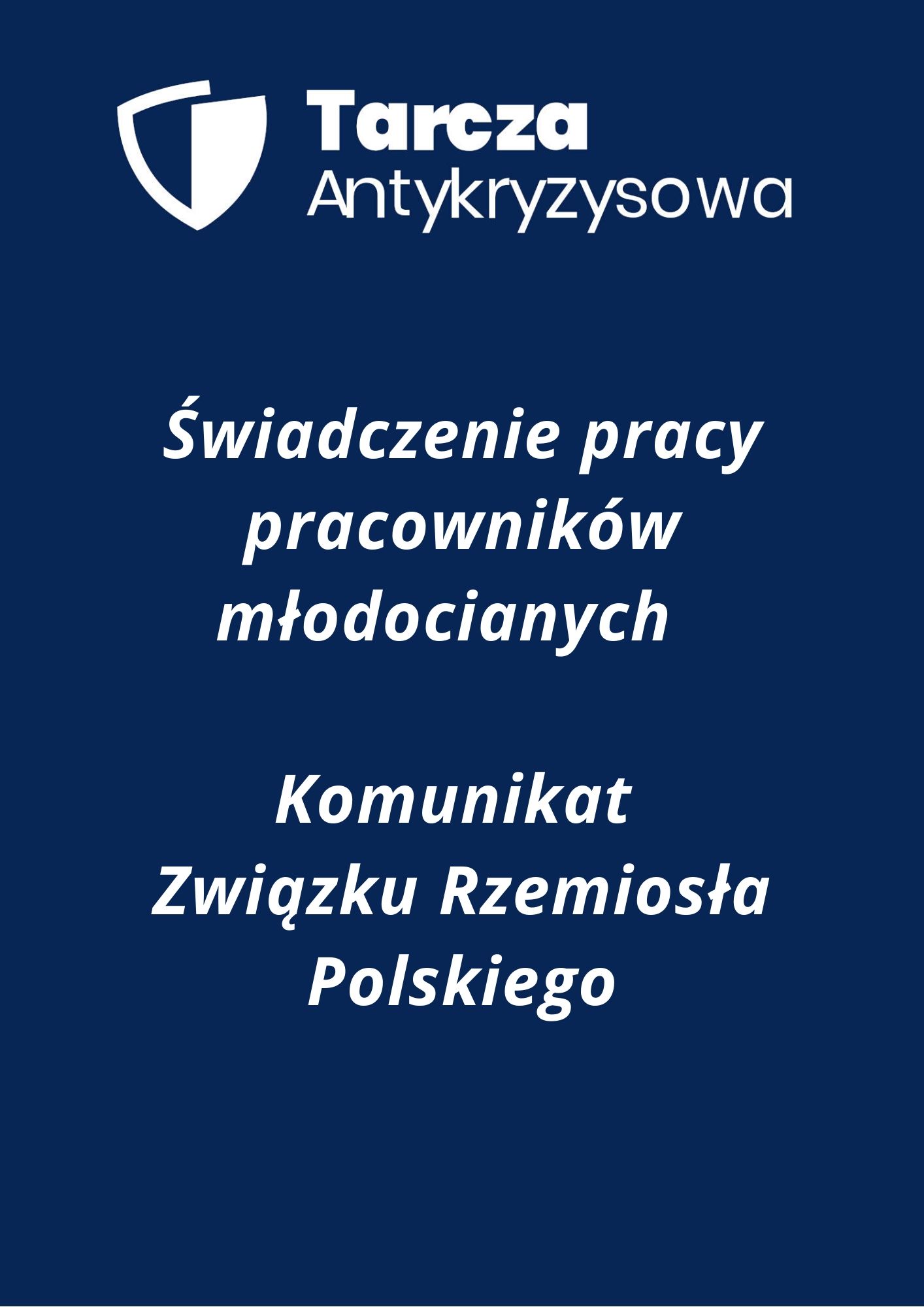 4.05.2020r. - SPROSTOWANIE dot. zwolnienia młodocianego pracownika z obowiązku świadczenia pracy  - Komunikat Związku Rzemiosła Polskiego 22.04. - Komunikat Związku Rzemiosła Polskiego w sprawie świadczenia pracy przez pracowników młodocianych
