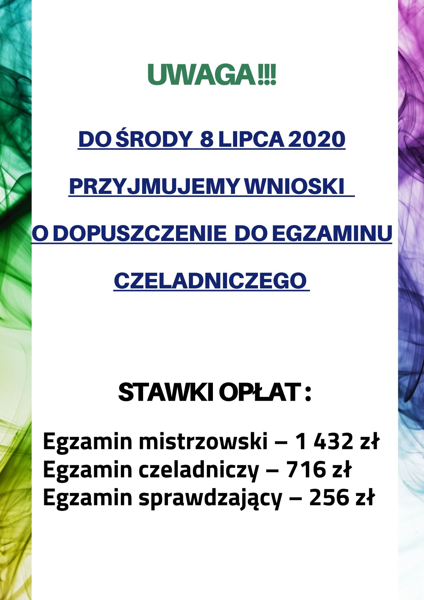 Wnioski o egzamin czeladniczy 