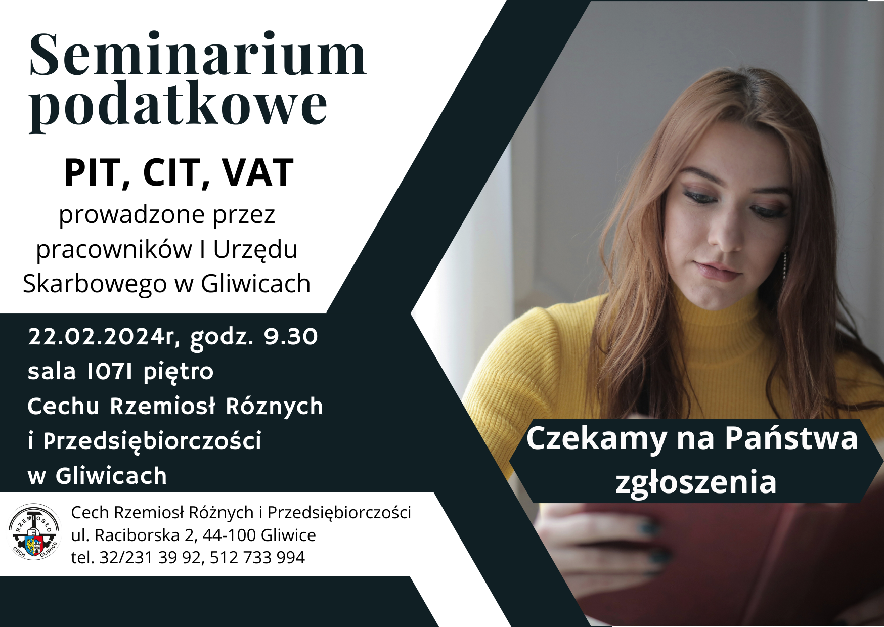 Seminarium podatkowe PI, CIT, VAT - 22.02.2024r.