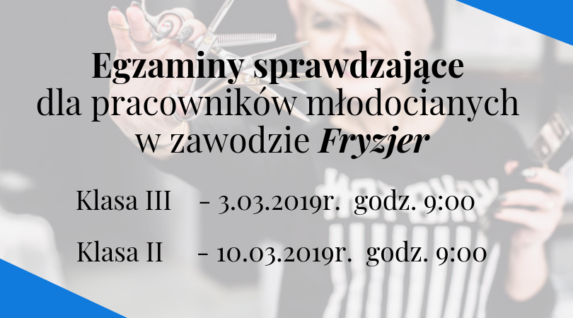 Egzaminy sprawdzające klas II i III w zawodzie Fryzjer