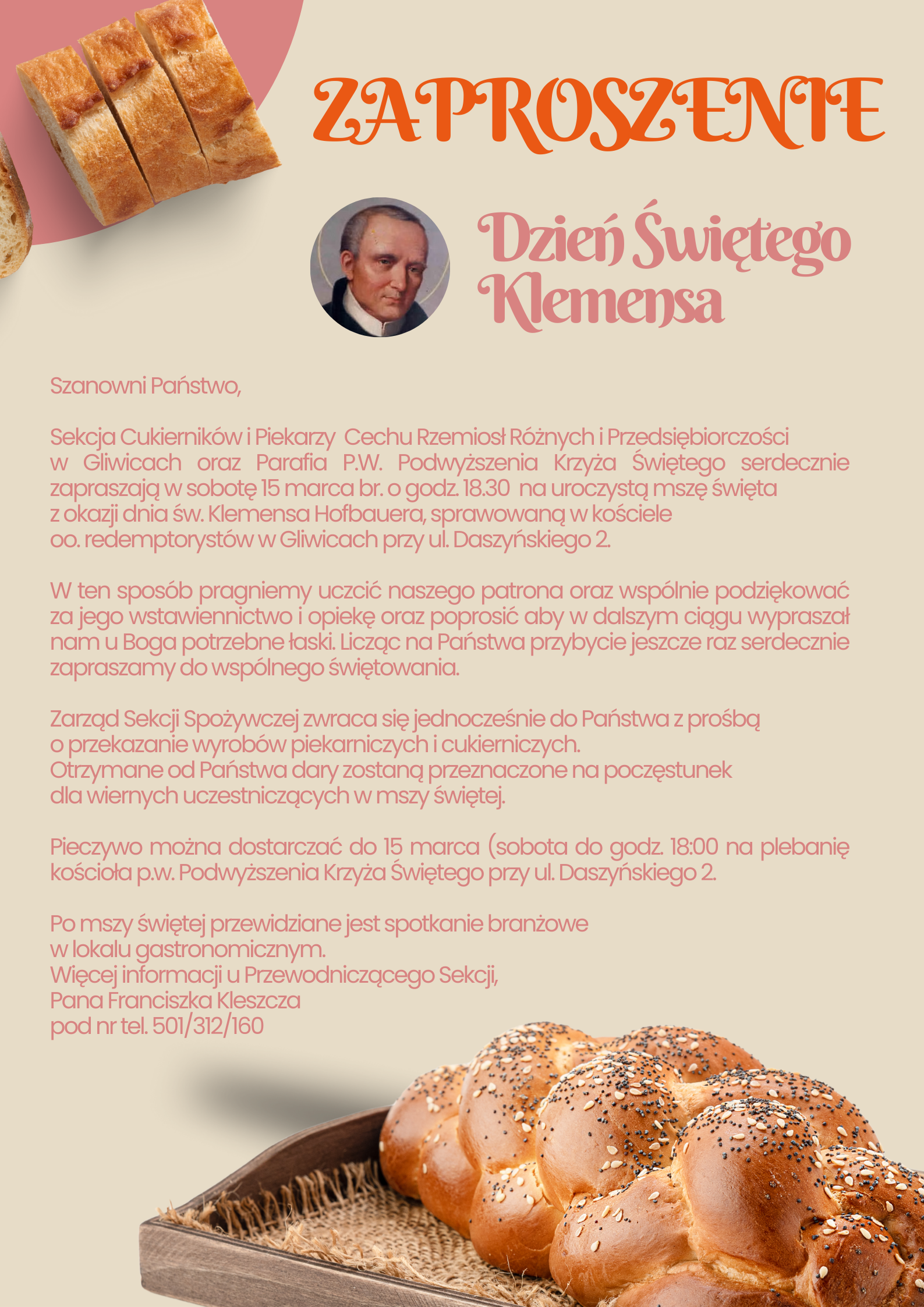 Zaproszenie dla członków sekcji spożywczej 