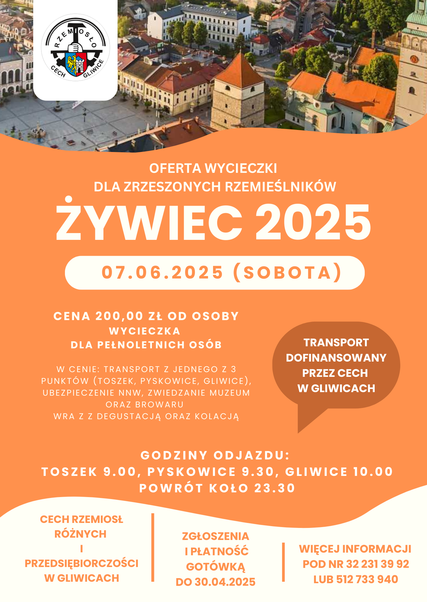 Zaproszenie do udziału w wycieczce do Żywca 