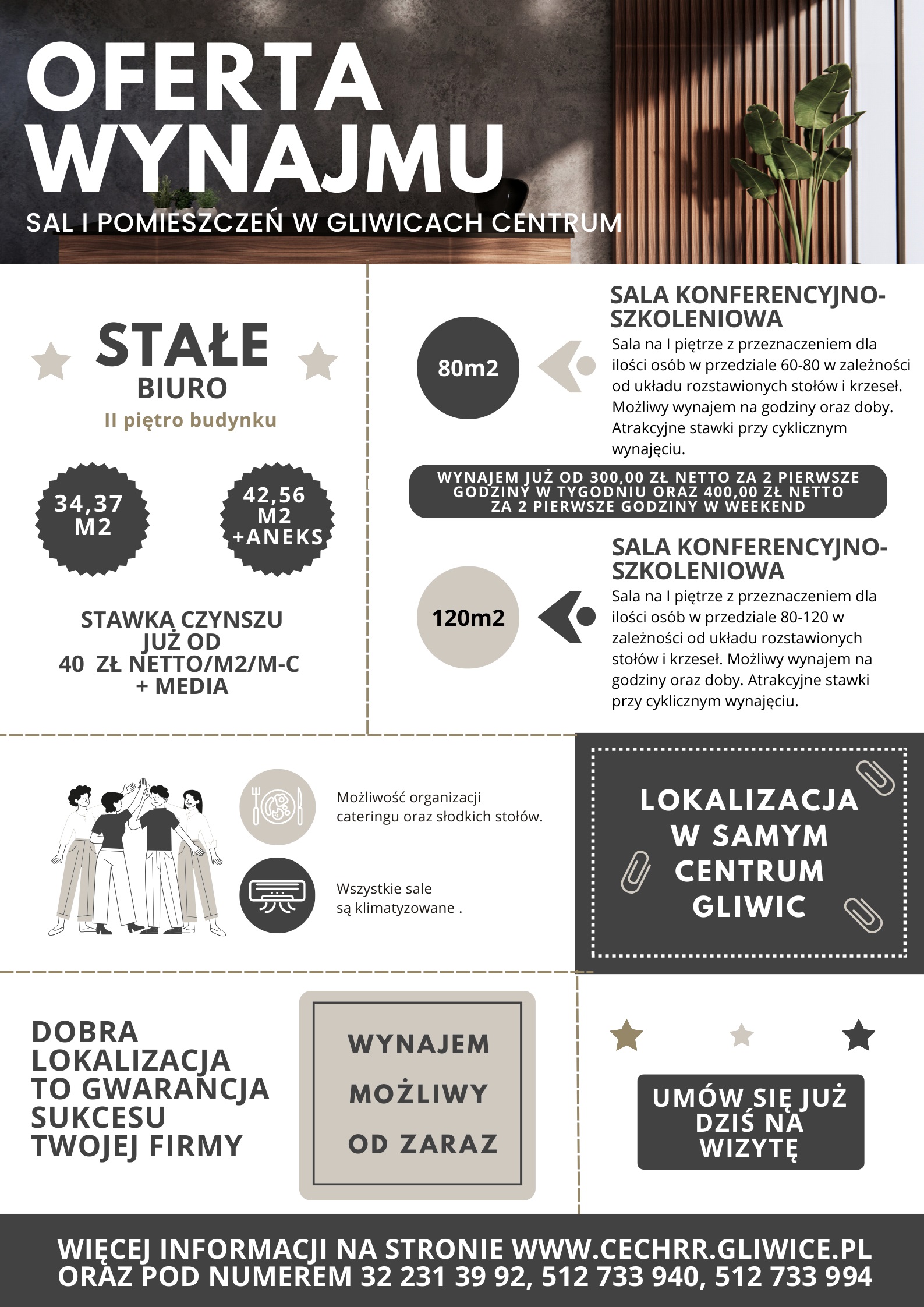Oferta wynajmu sal i pomieszczeń 