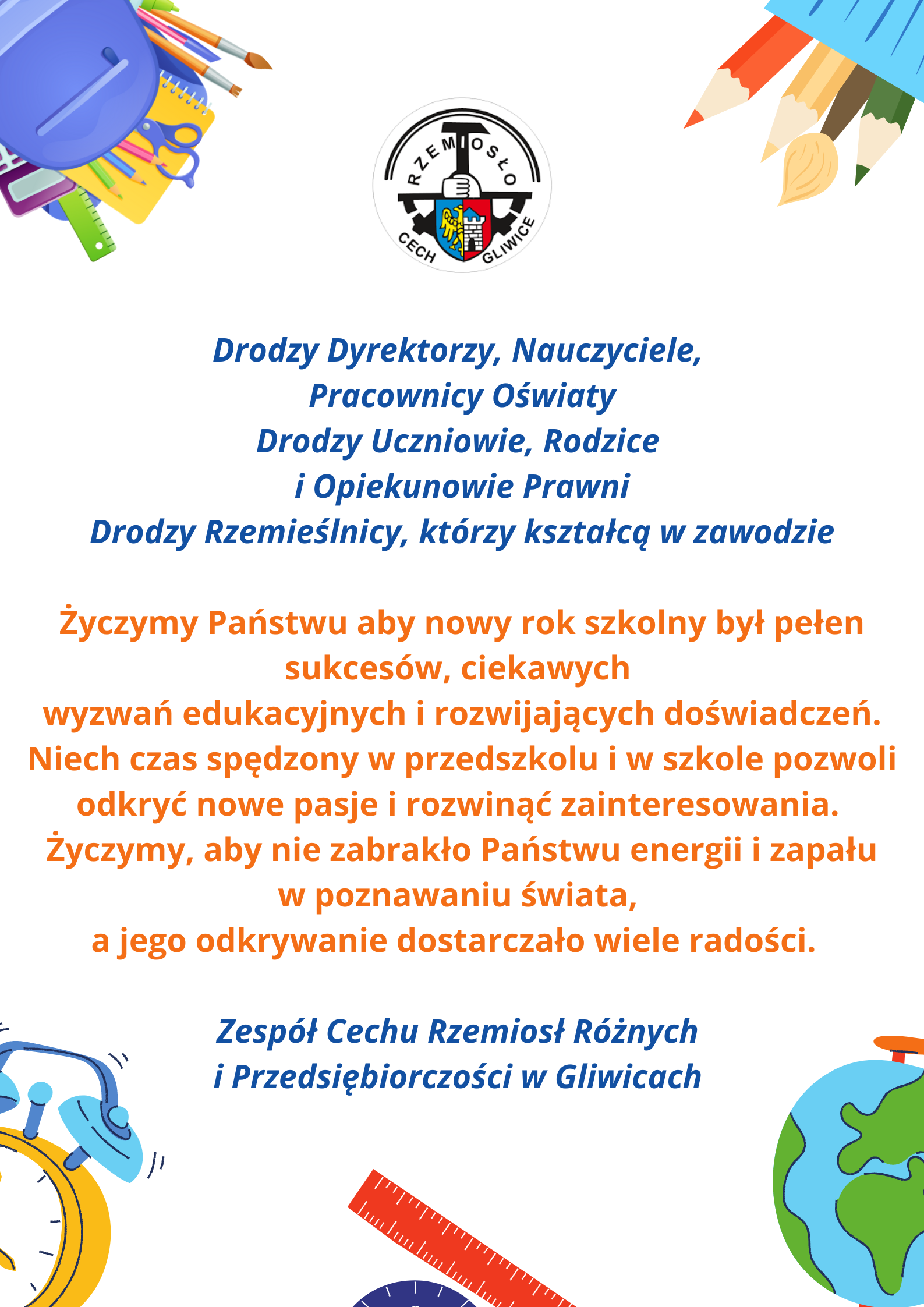 Życzenia z okazji Nowego Roku Szkolnego 2024/2025